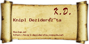 Knipl Dezideráta névjegykártya